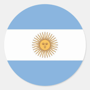 Rond Sticker avec le drapeau de l'Argentine