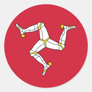Rond Sticker avec le drapeau de l'île de Man
