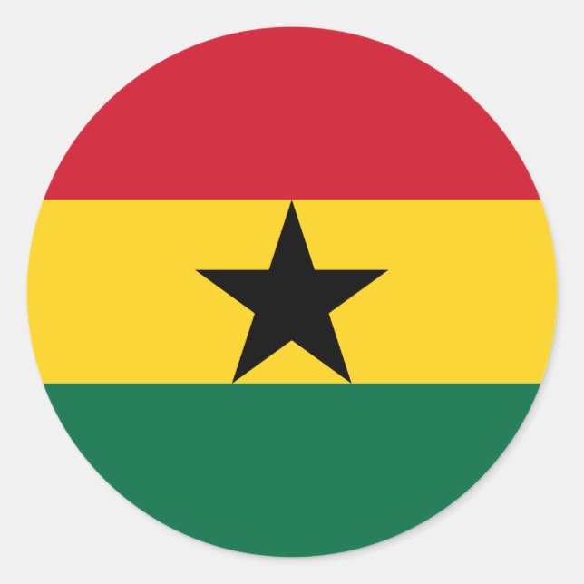 Rond Sticker avec le drapeau du Ghana (Devant)