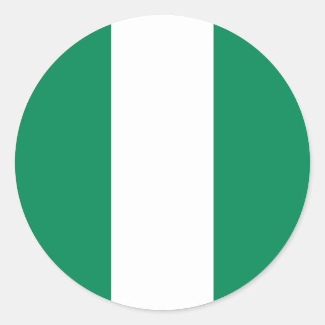 Rond Sticker avec le drapeau du Nigeria (Devant)