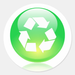 Rond Sticker avec recycle icône design.