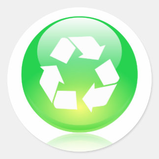 Rond Sticker avec recycle icône design.
