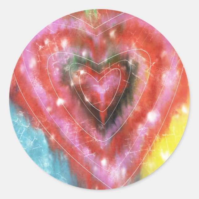 Rond Sticker avec un coeur adorable (Devant)