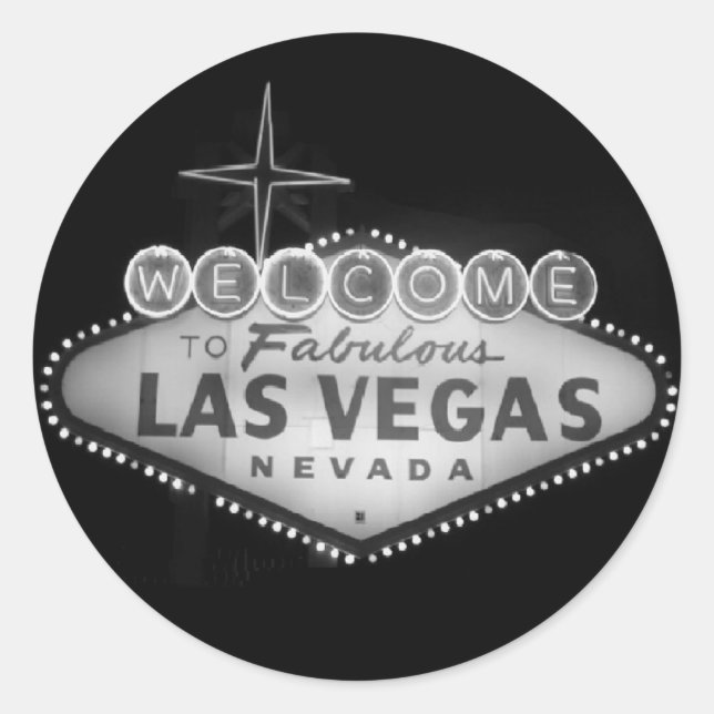 Rond Sticker B/W SIGNE DE Las Vegas (Devant)