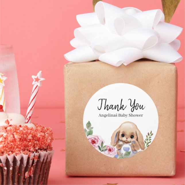 Rond sticker baby shower avec design mignon. (Fête)