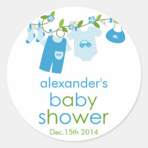 Rond Sticker Baby shower Bébé Bleu