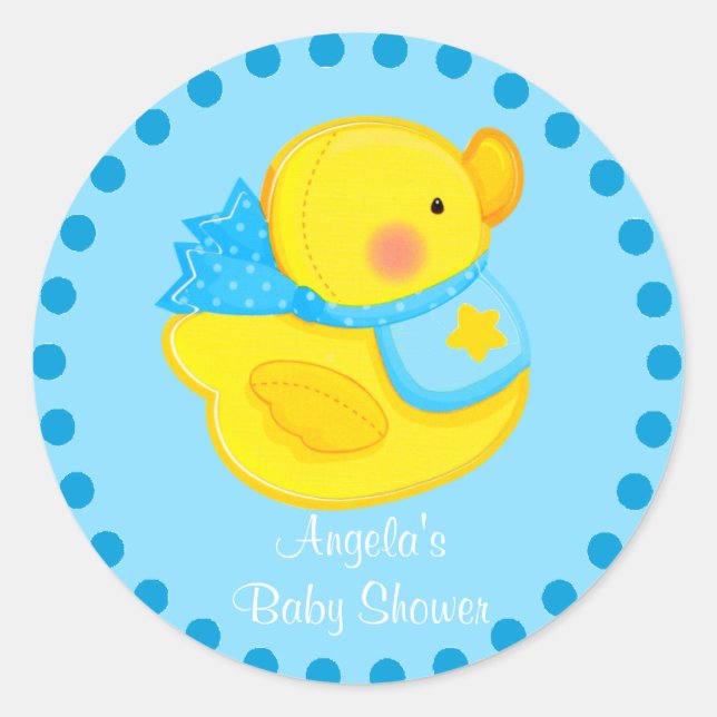 Rond Sticker Baby shower canard (Devant)