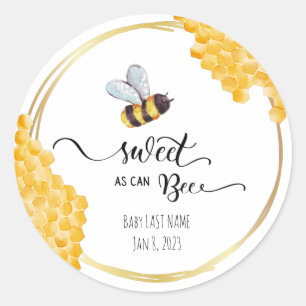 Rond Sticker Baby shower d'abeilles
