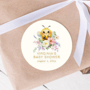 Rond Sticker Baby shower d'abeilles