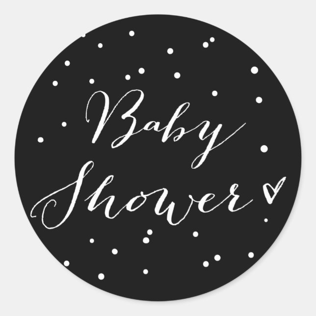 Rond Sticker Baby shower de calligraphie moderne (Devant)