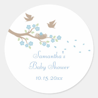 Rond Sticker Baby shower de nids d'oiseaux