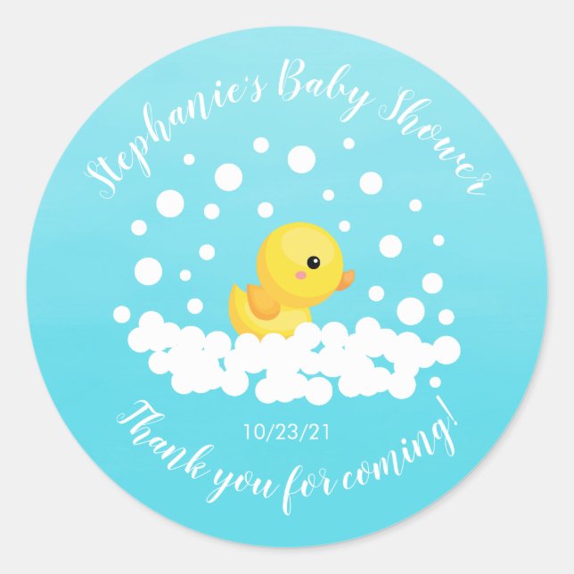 Rond Sticker Baby shower en caoutchouc mou Favoriser (Devant)