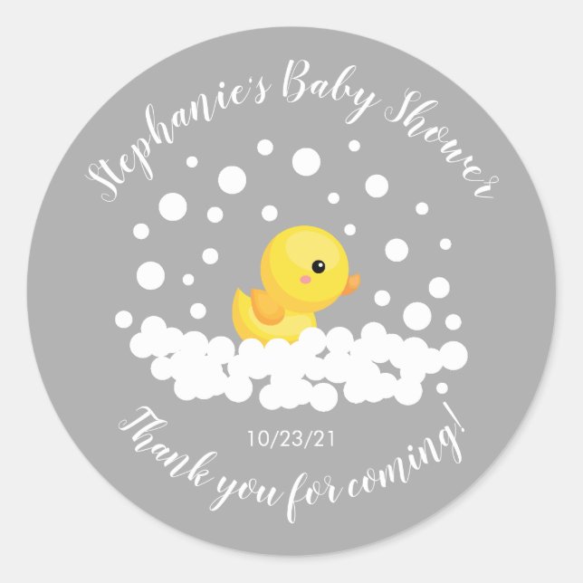 Rond Sticker Baby shower en caoutchouc mou Favoriser (Devant)