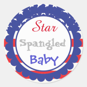 Rond Sticker Baby shower Étoffé