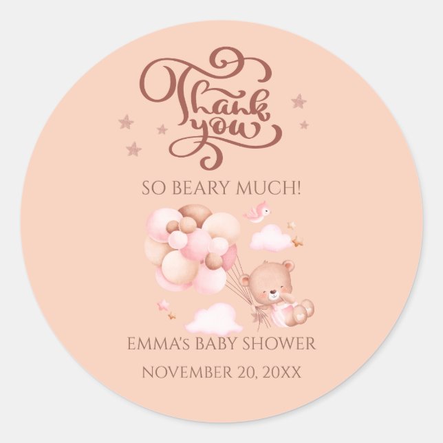 Rond Sticker baby shower Faveur (Devant)