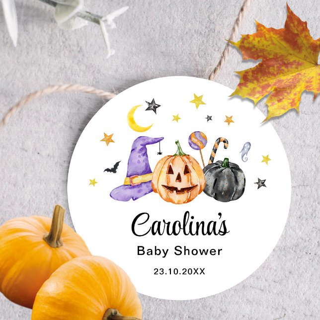 Rond Sticker Baby shower Halloween (Créateur téléchargé)