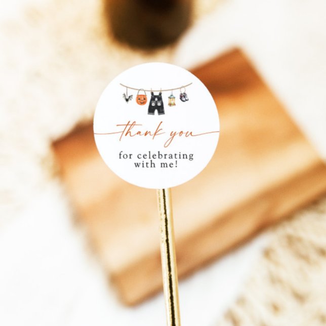 Rond Sticker Baby shower Halloween Favoriser Merci (Créateur téléchargé)
