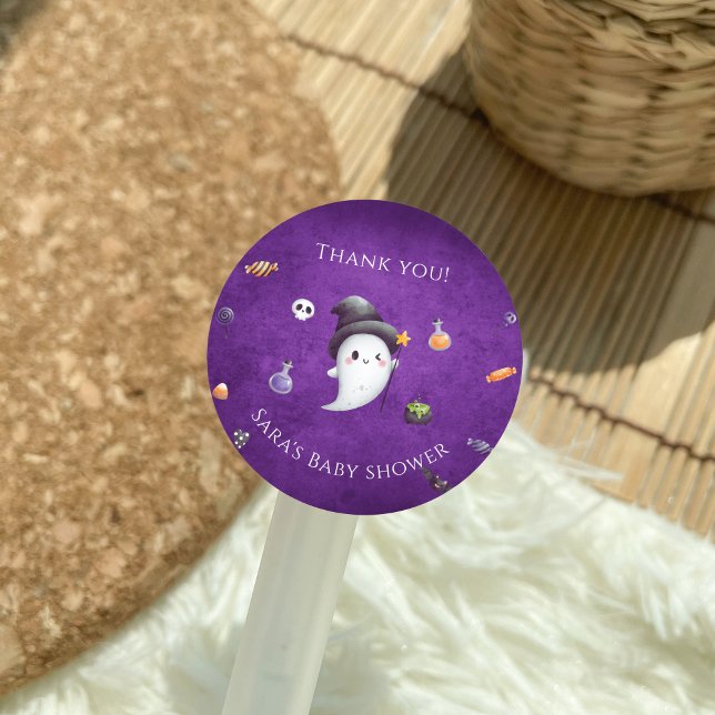 Rond Sticker Baby shower Halloween Little Boo Favoriser (Créateur téléchargé)