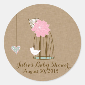 Rond Sticker baby shower Hanging Cages & Jars Pink Mint
