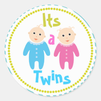Rond Sticker Baby shower jumeaux