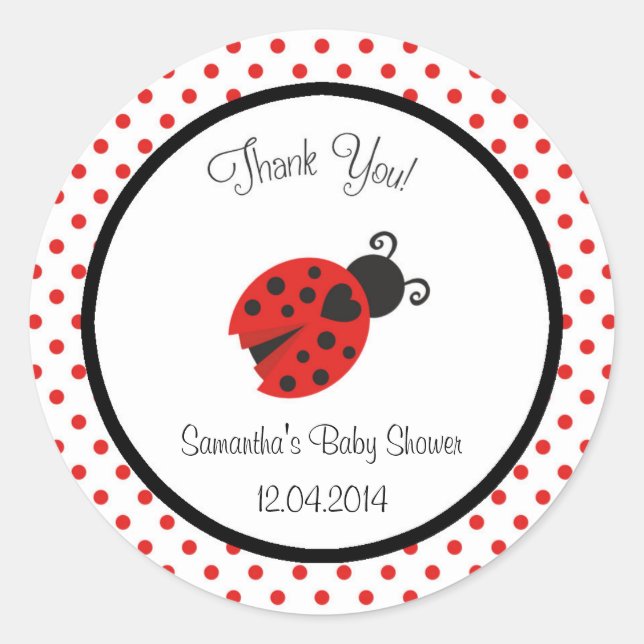 Rond Sticker Baby shower Ladybug (Devant)
