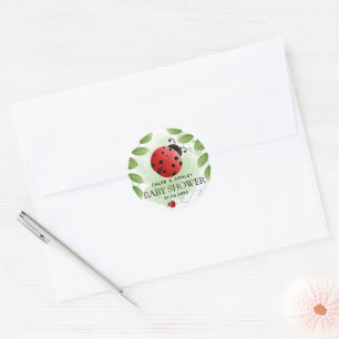 Rond Sticker Baby shower Ladybug mignon