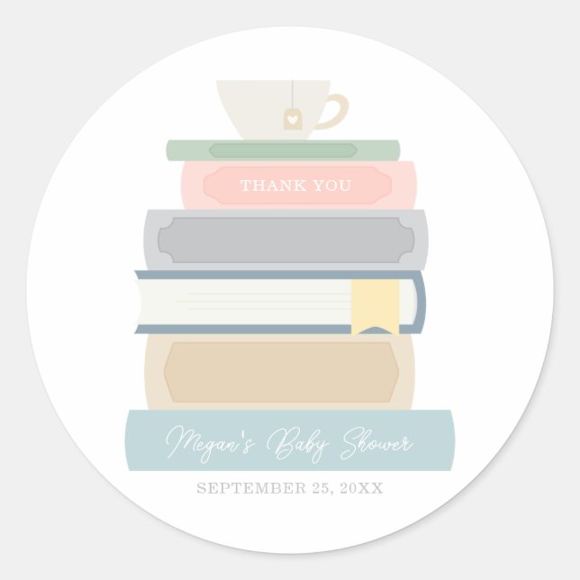 Rond Sticker Baby shower livre (Devant)
