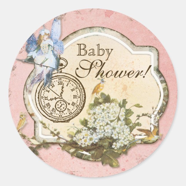 Rond Sticker baby shower ou phoque - Princesse Féerie (Devant)