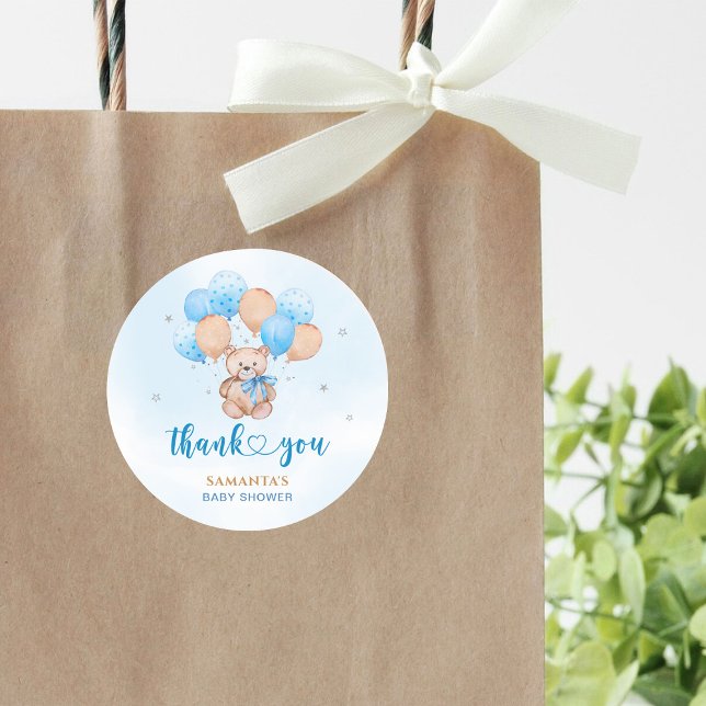 Rond Sticker Baby shower Ours Teddy (Créateur téléchargé)
