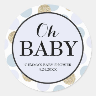 Rond Sticker baby shower Party Faveur - Pois