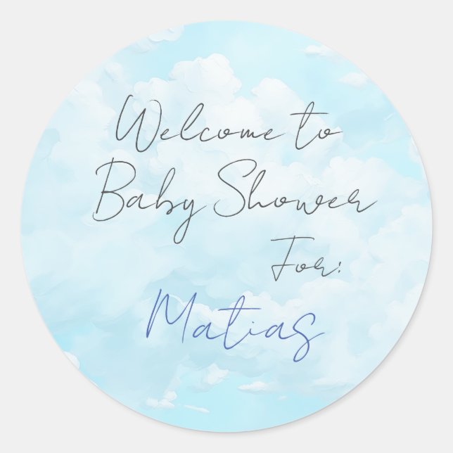 Rond Sticker Baby Shower personalizado (Devant)