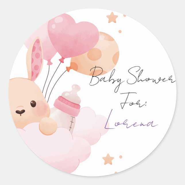 Rond Sticker Baby Shower personalizado (Devant)