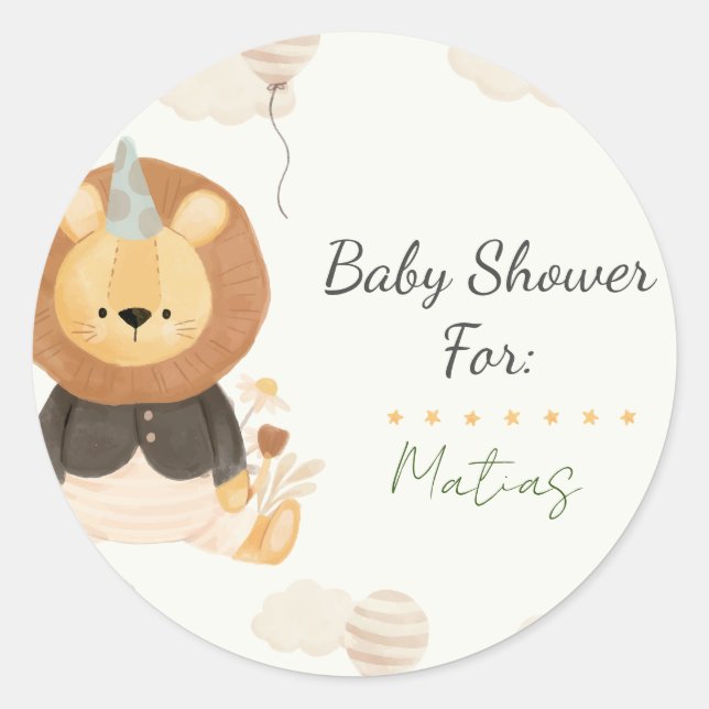 Rond Sticker Baby Shower personalizado (Devant)