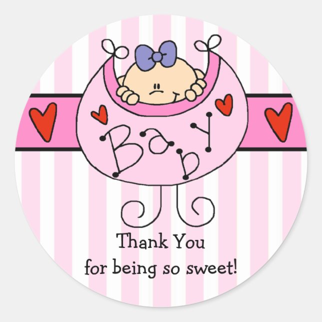 Rond Sticker Baby shower pour fille de Pékin (Devant)
