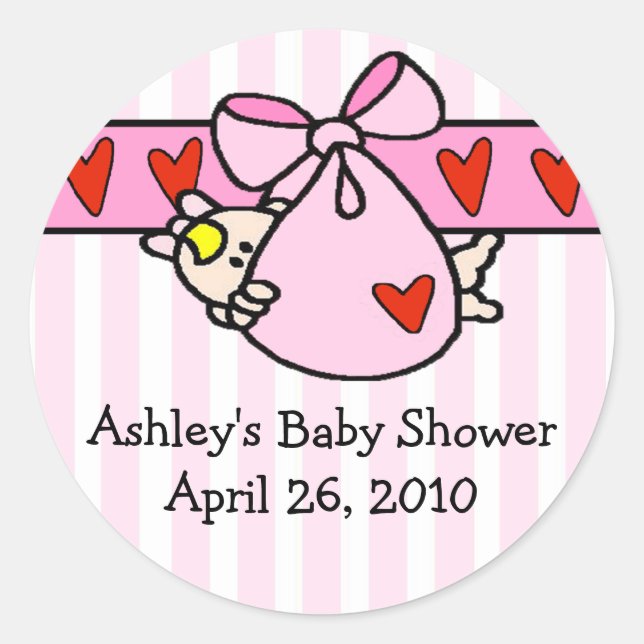 Rond Sticker Baby shower pour fille de Pékin (Devant)