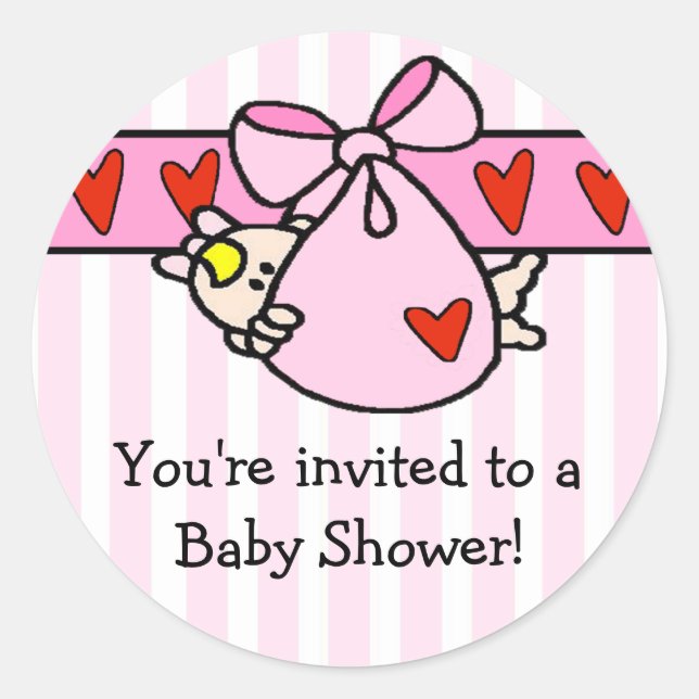 Rond Sticker Baby shower pour fille de Pékin (Devant)