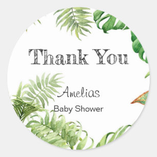 Rond Sticker Baby shower Safari