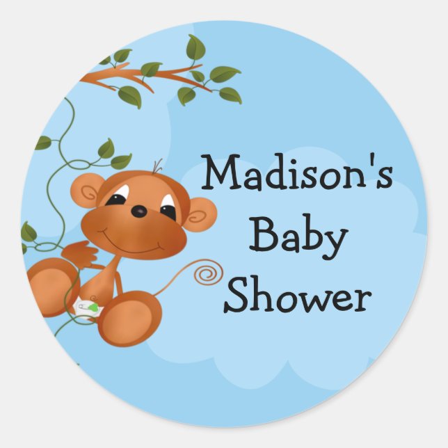 Rond Sticker Baby shower singe (Devant)