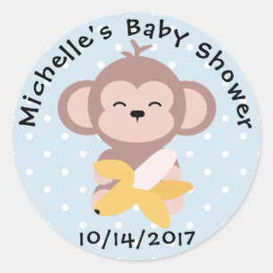 Rond Sticker Baby shower Singe Cute Kawaii