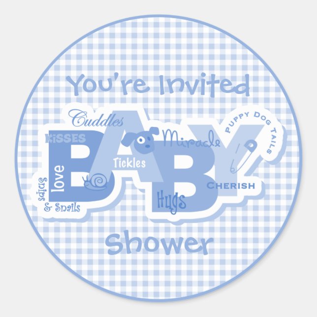 Rond Sticker Baby shower Snids & Snails (Devant)