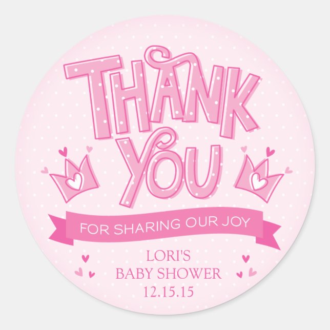 Rond Sticker Baby shower Twincess Twin Girls (Devant)