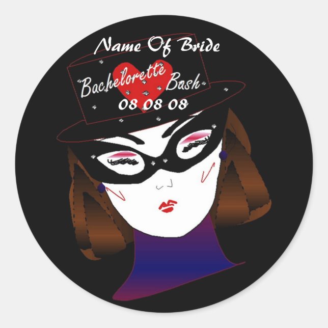 Rond Sticker "Bachelorette Bash I" - Personnalisable (Devant)