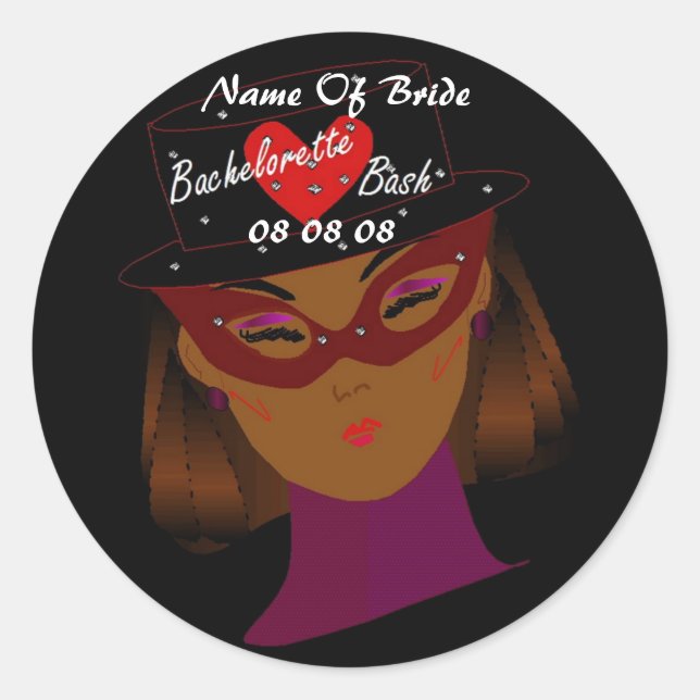 Rond Sticker "Bachelorette Bash" - Personnalisable (Devant)