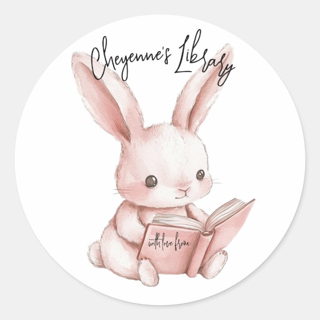 Rond Sticker Ballerina Bookplate pour Baby shower (Devant)