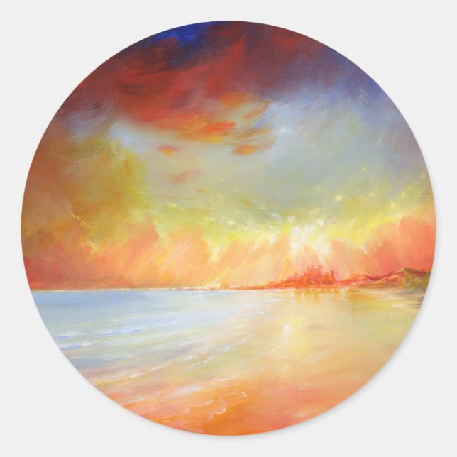 Rond Sticker Bamburgh Beach (Devant)