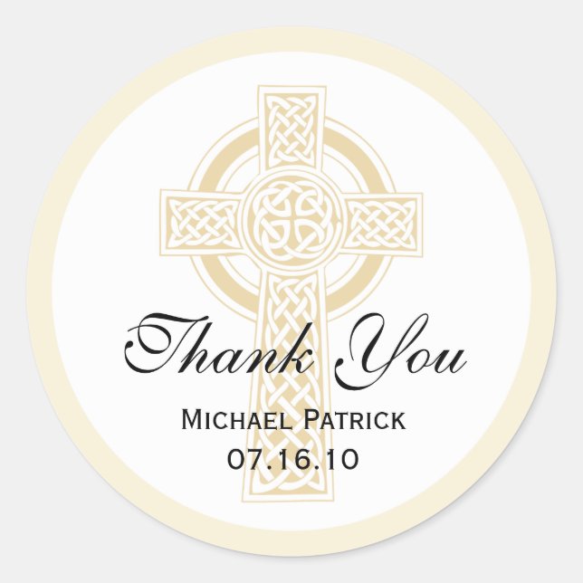 Rond Sticker baptisant, douche ou première communion (Devant)