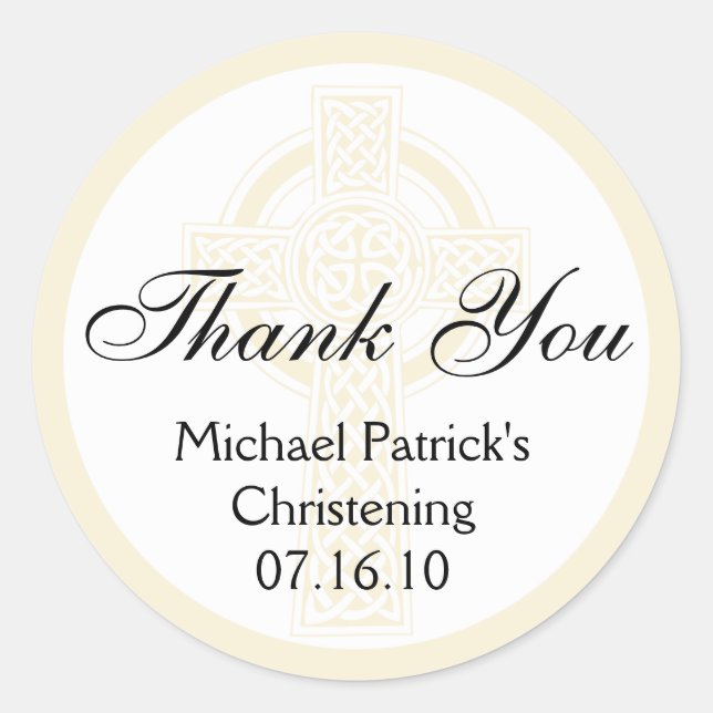 Rond Sticker baptisant, douche ou première communion (Devant)