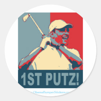 Rond Sticker Barack Obama "1st Putz"
