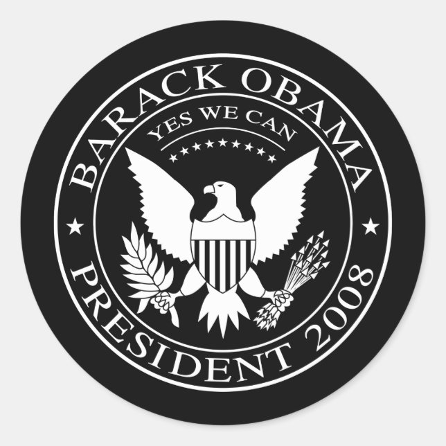 Rond Sticker Barack Obama Presidential Seal 2008 (Devant)