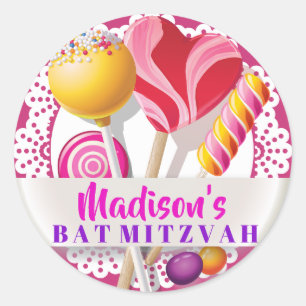 Rond Sticker Bat mitzvah de la fête cadeau CANDY STORE
